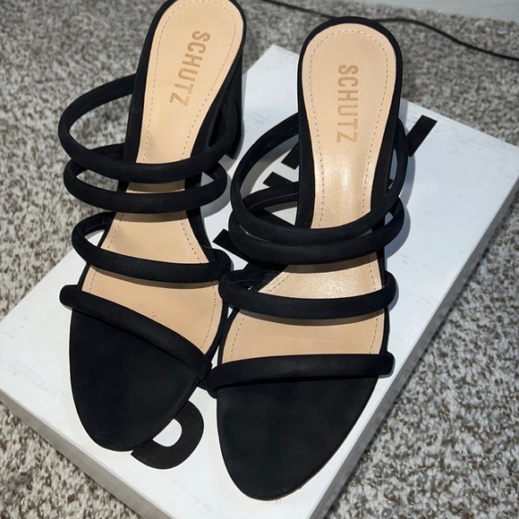 🆕SCHUTZ FELISA SANDAL HEEL BLACK SIZE 9 - Picture 2 of 5